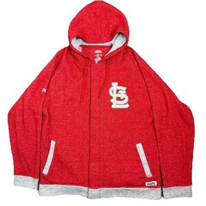St. Louis Cardinals Stitches Men's Zip Up Jacket Size Large Large Back Logo